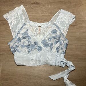 Free People Sahara Embroidered Crop Top size S